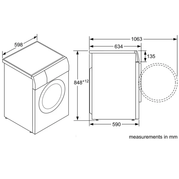 Siemens IQ500 WD15G422GB 7kg/4kg 1500rpm Freestanding Washer dryer - 2