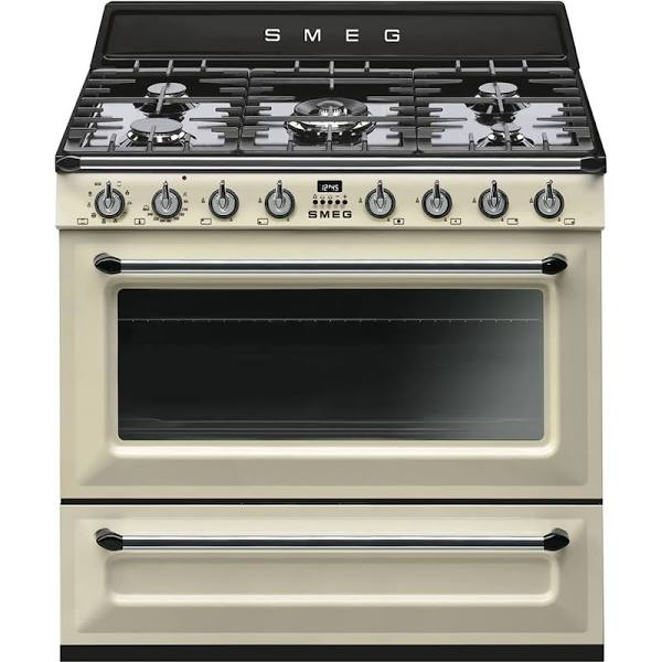 Smeg 90cm Victoria Dual Fuel Range Cooker Cream TR90P9