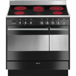 Smeg Classic Concert 90cm Range Cooker with Ceramic Top Black SUK92CBL9