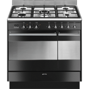 Smeg Classic Concert 90cm Range Cooker with Gas Top Black SUK92MBL9-1