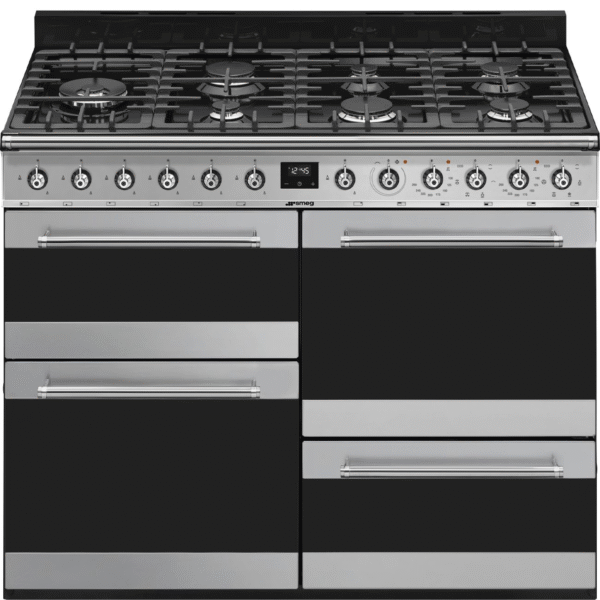 Smeg Classic Symphony 110cm Range Cooker with Gas Top Stainless Steel SYD4110-1