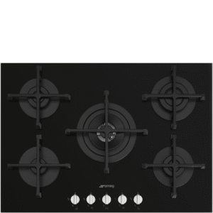 Smeg Cucina 5 Burner 75cm Ultra-Low Profile or Fully Flushed Gas Hob Black PV275N