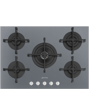 Smeg Cucina 5 Burner 75cm Ultra-Low Profile or Fully Flushed Gas Hob Silver PV275S