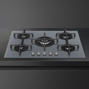 Smeg Cucina 5 Burner 75cm Ultra-Low Profile or Fully Flushed Gas Hob Silver PV275S