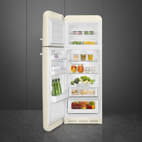 Smeg FAB30LCR5UK 50’s Style Freestanding Left Hinge Fridge Freezer Cream