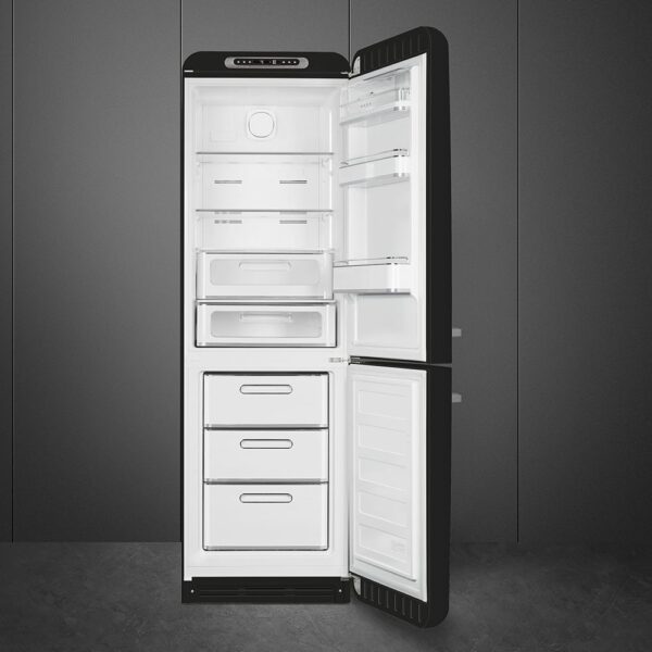 Smeg FAB32RBL5UK 50’s Style 60/40 Freestanding Right Hinge Fridge Freezer Black