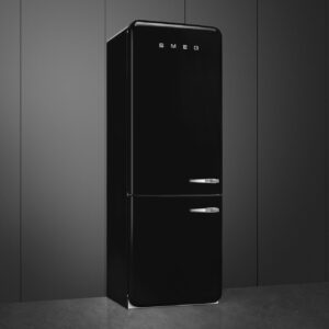 Smeg FAB38LBL5 50’s Style Double Door Freestanding Left Hinge Fridge Freezer Black