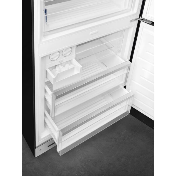 Smeg FAB38RBL5 50’s Style Double Door Freestanding Right Hinge Fridge Freezer Black