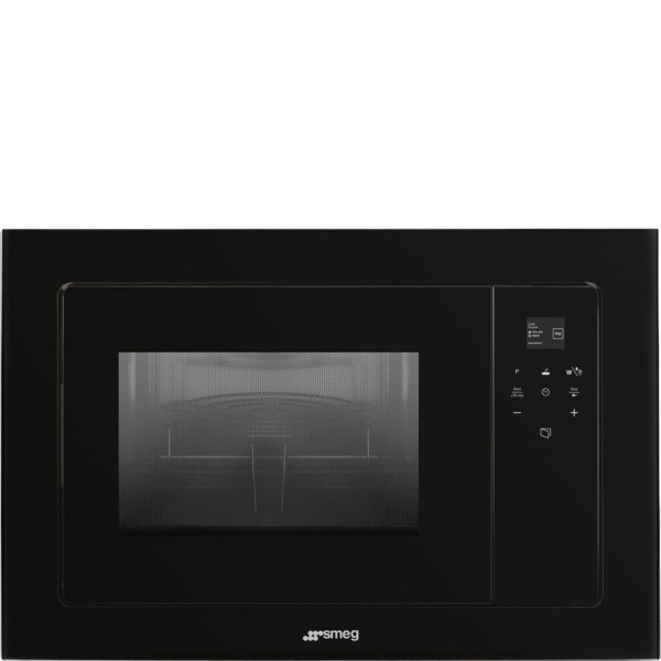 Smeg FMI120N2 Linea Built In Microwave with Grill Black