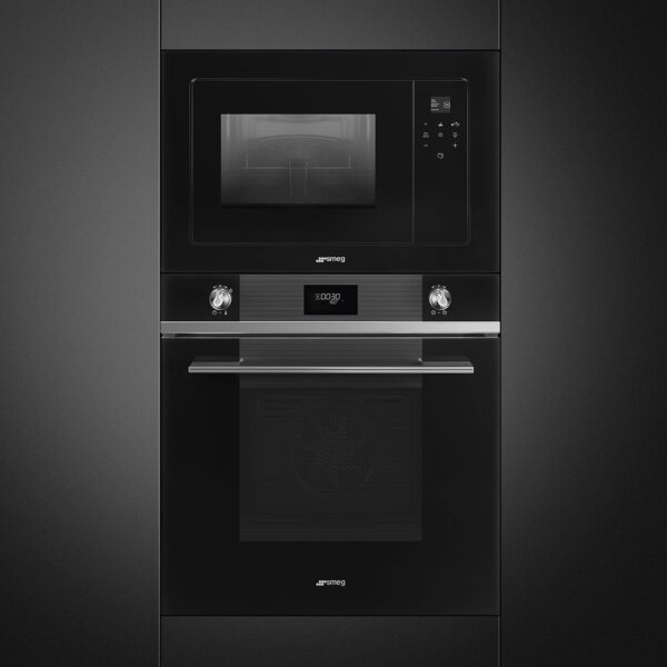 Smeg FMI120N2 Linea Built In Microwave with Grill Black