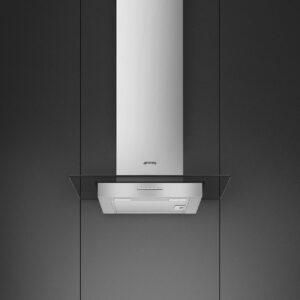 Smeg KBT600VE 60cm Chimney Wall Hood Black Glass and Stainless Steel