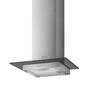 Smeg KBT600VE 60cm Chimney Wall Hood Black Glass and Stainless Steel