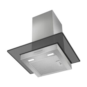 Smeg KBT600VE 60cm Chimney Wall Hood Black Glass and Stainless Steel