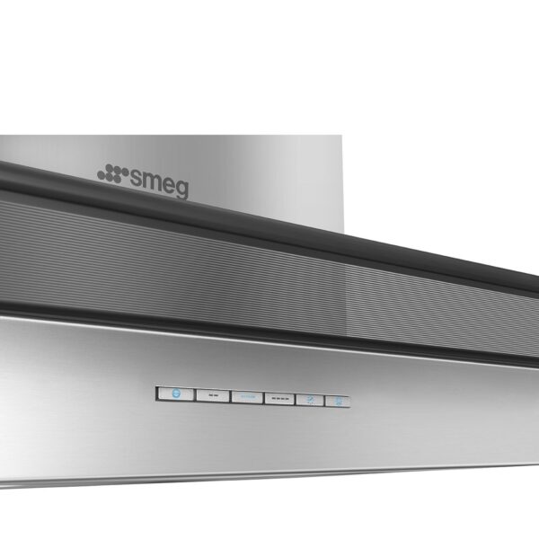 Smeg KBT600VE 60cm Chimney Wall Hood Black Glass and Stainless Steel