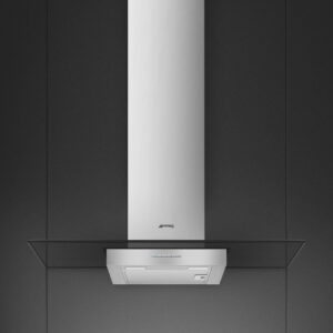 Smeg KBT900VE 90cm Chimney Wall Hood Black Glass and Stainless Steel