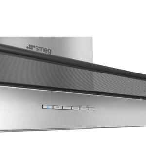 Smeg KBT900VE 90cm Chimney Wall Hood Black Glass and Stainless Steel