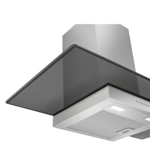 Smeg KBT900VE 90cm Chimney Wall Hood Black Glass and Stainless Steel