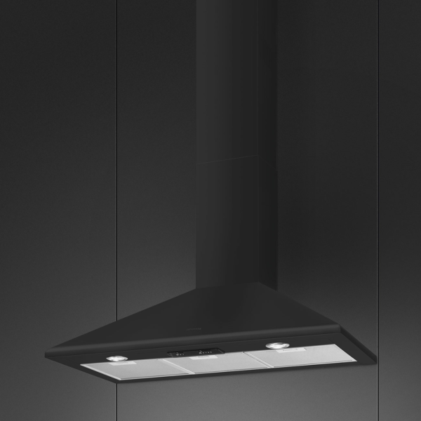 Smeg KSED95MBL 90cm Chimney Wall Hood in Matt Black