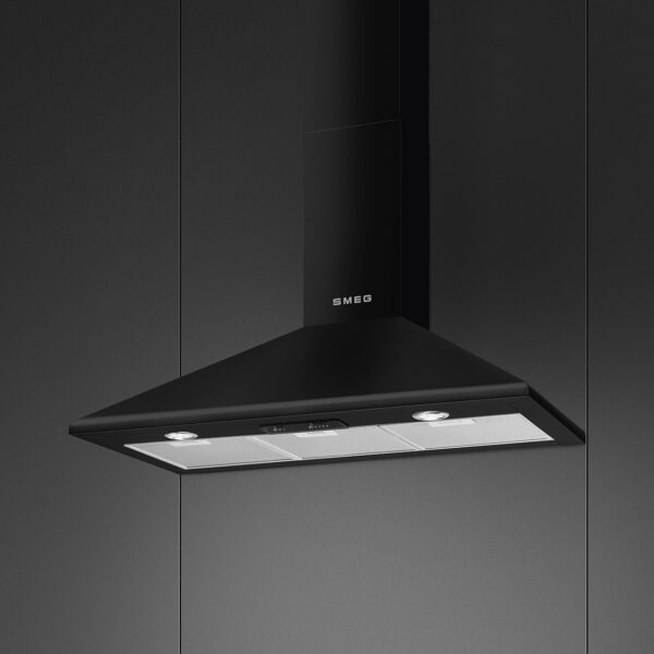 Smeg KSED95NEE 90cm Chimney Wall Hood Black