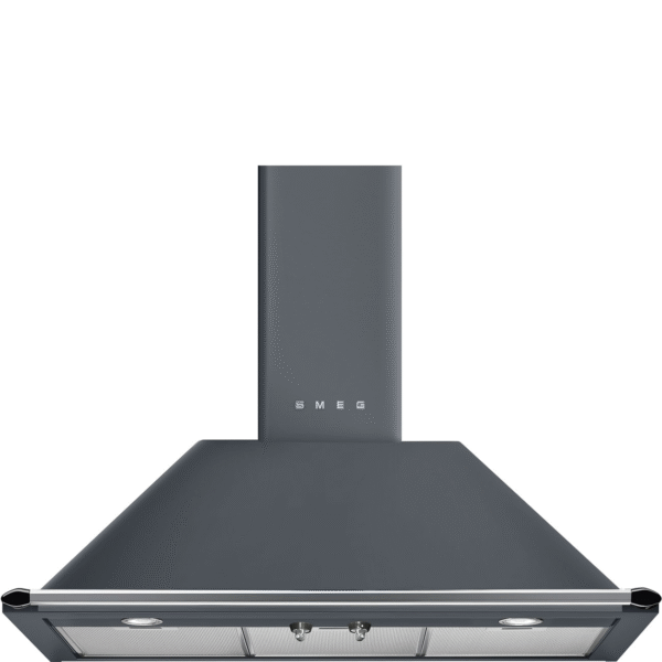 Smeg KT90GRE 90cm Chimney Wall Hood Slate Grey