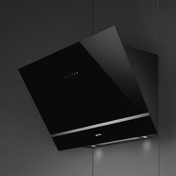 Smeg KV28N 80cm Angled Wall Hood Black
