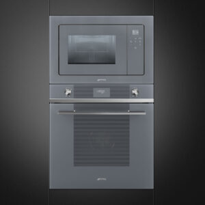 Smeg Linea Built In Microwave with Grill Silver FMI120S2