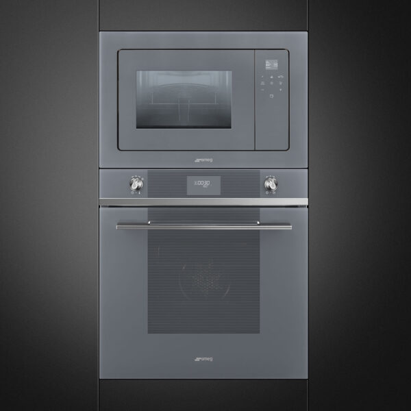 Smeg Linea Built In Microwave with Grill Silver FMI120S2