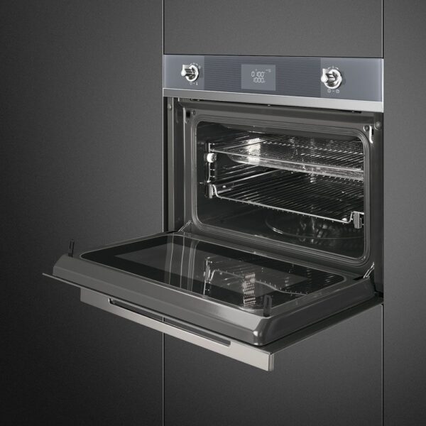 Smeg Linea Combi Microwave Oven Silver SF4102MCS