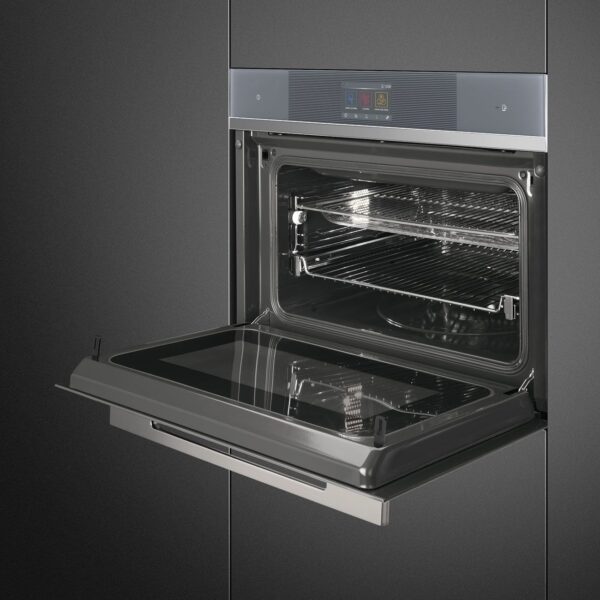 Smeg Linea Combi Microwave Oven Silver SF4104WMCS