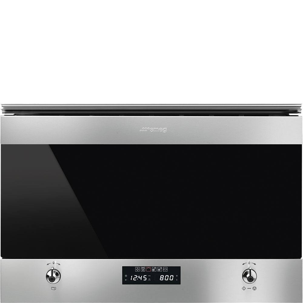 Smeg Mp322x1 Classic Built In Microwave With Grill Stainless Steel Brown/Light