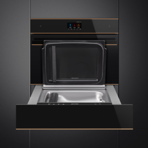 Smeg SBC4604WNR Built In Blast Chiller in Black Glass