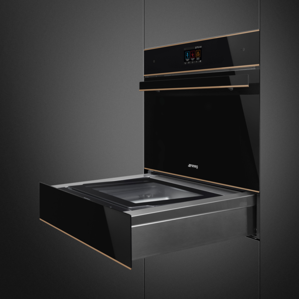 Smeg SBC4604WNR Built In Blast Chiller in Black Glass