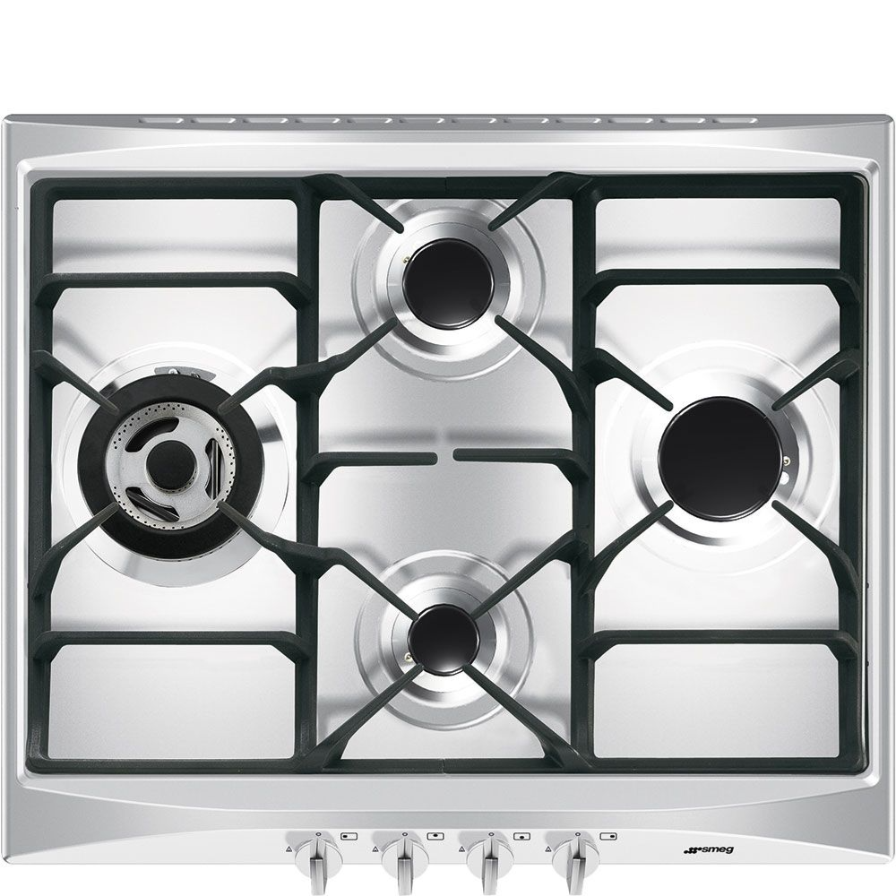 Smeg Sr264xgh2 4 Burner 60Cm Gas Hob Silver