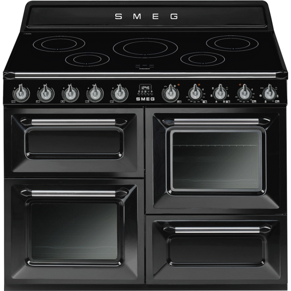 Smeg Victoria 110cm Range Cooker with Induction Top Black TR4110IBL