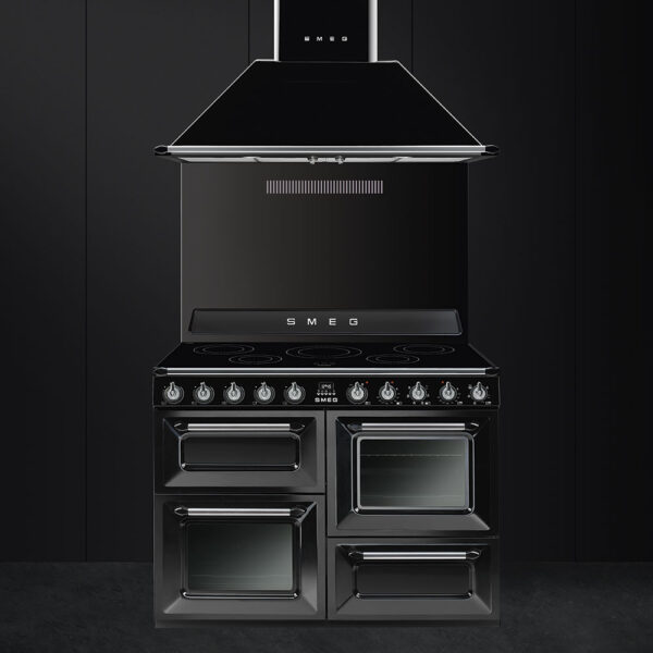 Smeg Victoria 110cm Range Cooker with Induction Top Black TR4110IBL