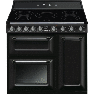 Smeg Victoria 90cm Range Cooker with Induction Top Black TR93IBL