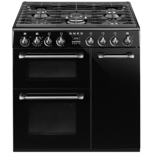 Smeg Victoria Burghley 90cm Range Cooker with Gas Top Black BU93BL